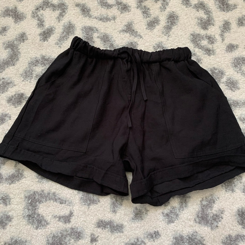 black shorts